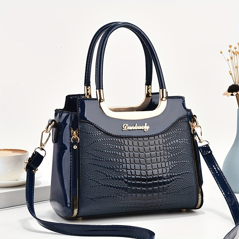 Crocodile Pattern Shoulder Bag – Stylish & Functional Tote for Everyday Use
