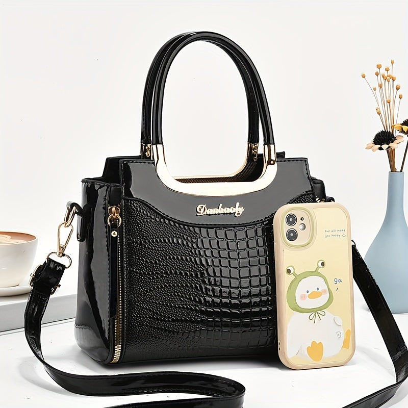 Crocodile Pattern Shoulder Bag – Stylish & Functional Tote for Everyday Use