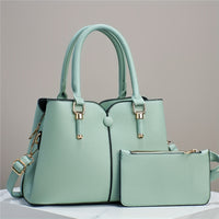 Versatile 2pcs Tote & Clutch Set – Solid Color Crossbody Bag for Shopping & Daily Use