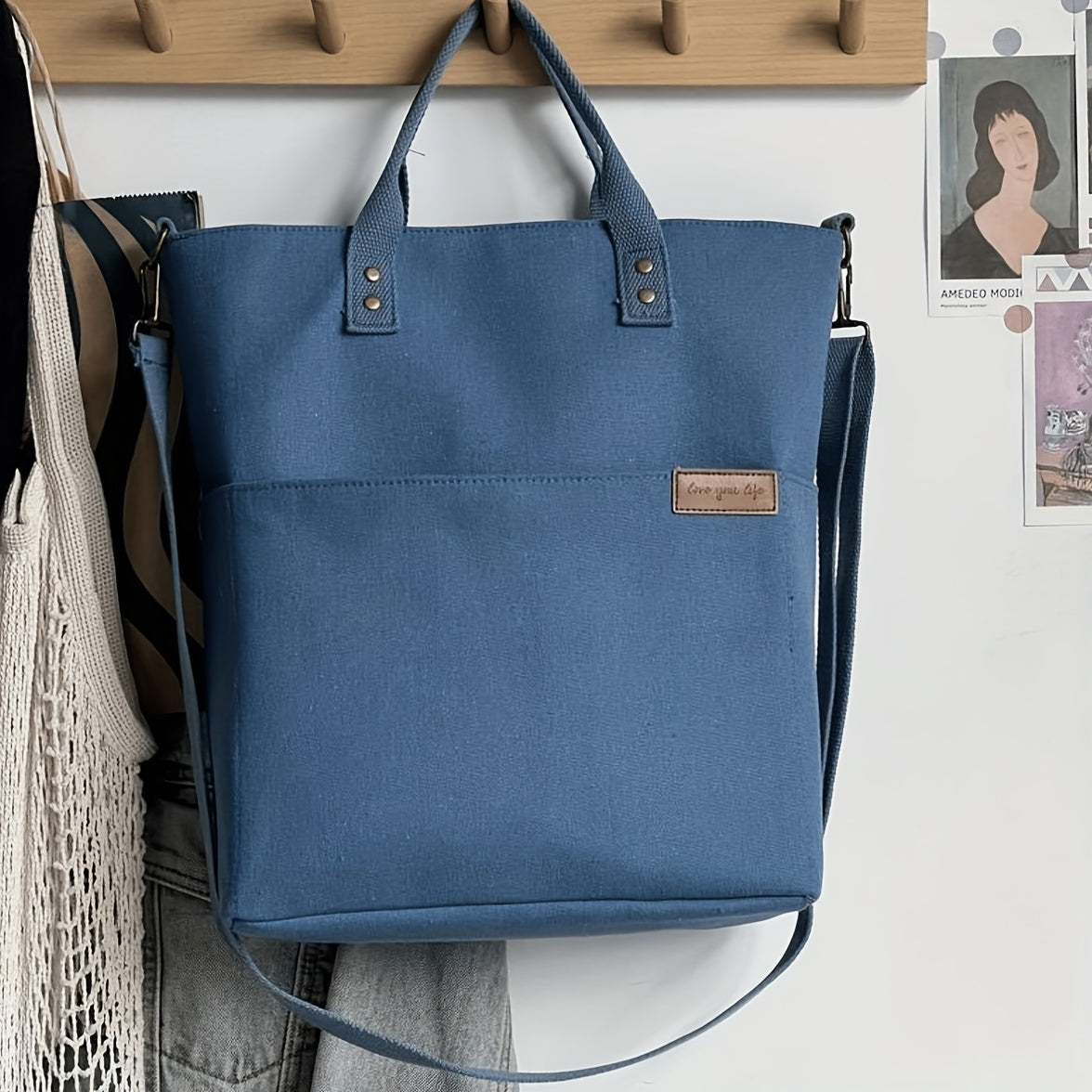 Thick Canvas School Tote Bag – Stylish & Durable Everyday Bag for Women