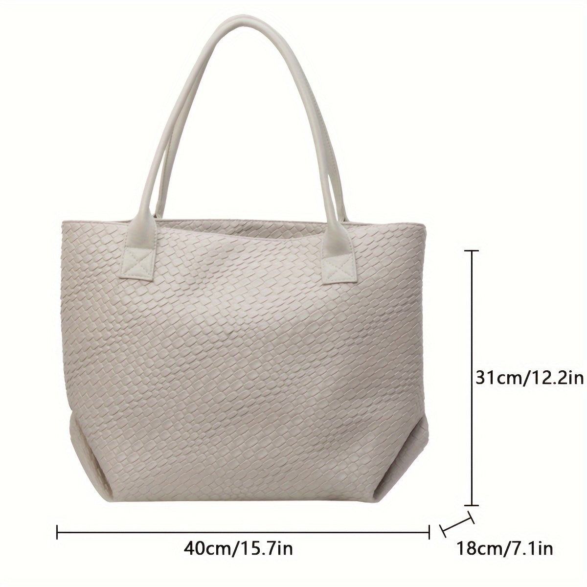 Women’s Summer Handwoven Tote – Casual Large Capacity Beach Bag (Khaki)