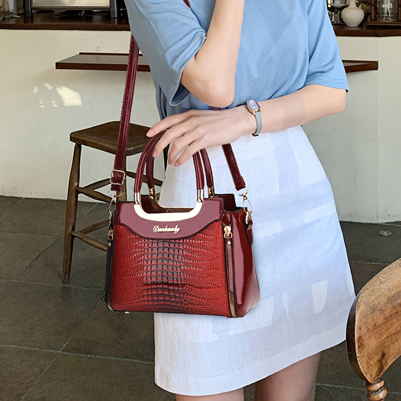 Crocodile Pattern Shoulder Bag – Stylish & Functional Tote for Everyday Use