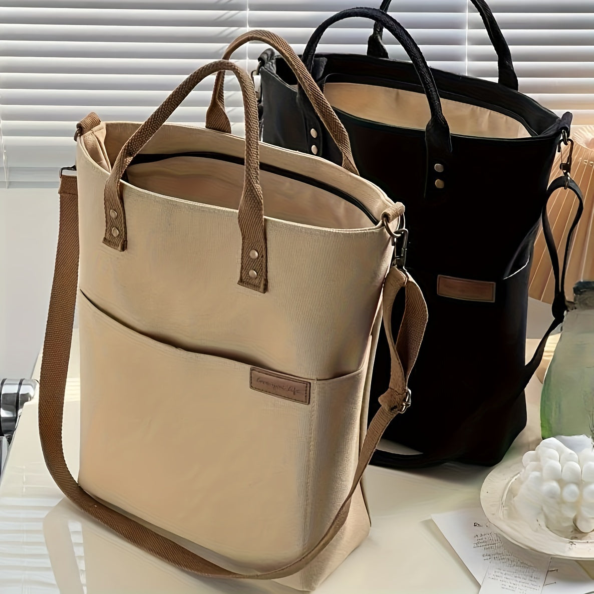 Thick Canvas School Tote Bag – Stylish & Durable Everyday Bag for Women
