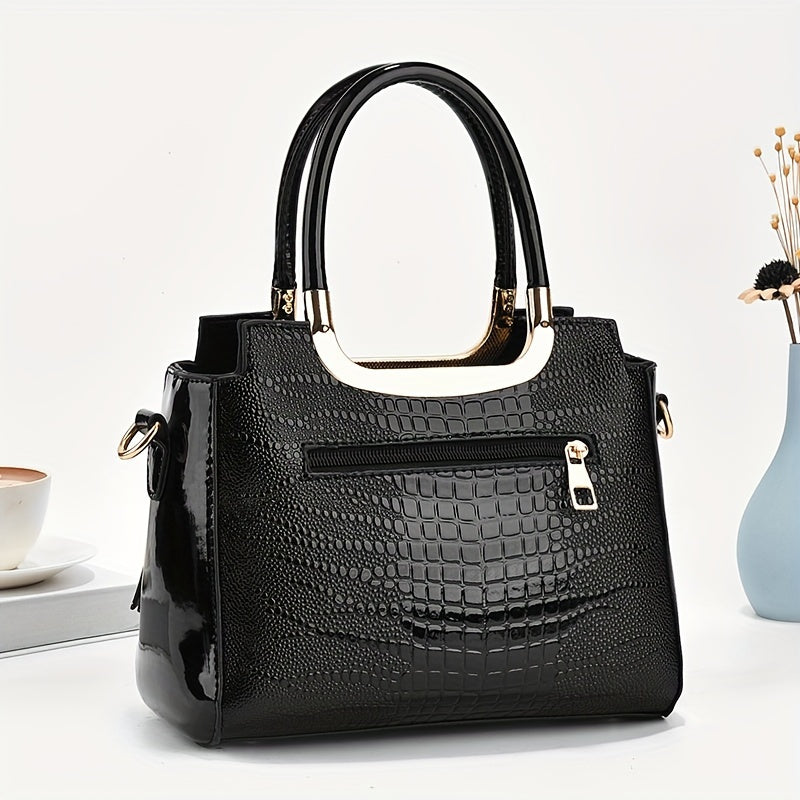 Crocodile Pattern Shoulder Bag – Stylish & Functional Tote for Everyday Use
