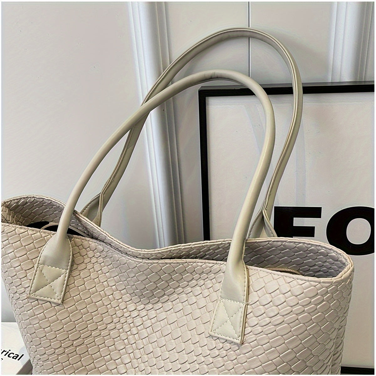 Women’s Summer Handwoven Tote – Casual Large Capacity Beach Bag (Khaki)