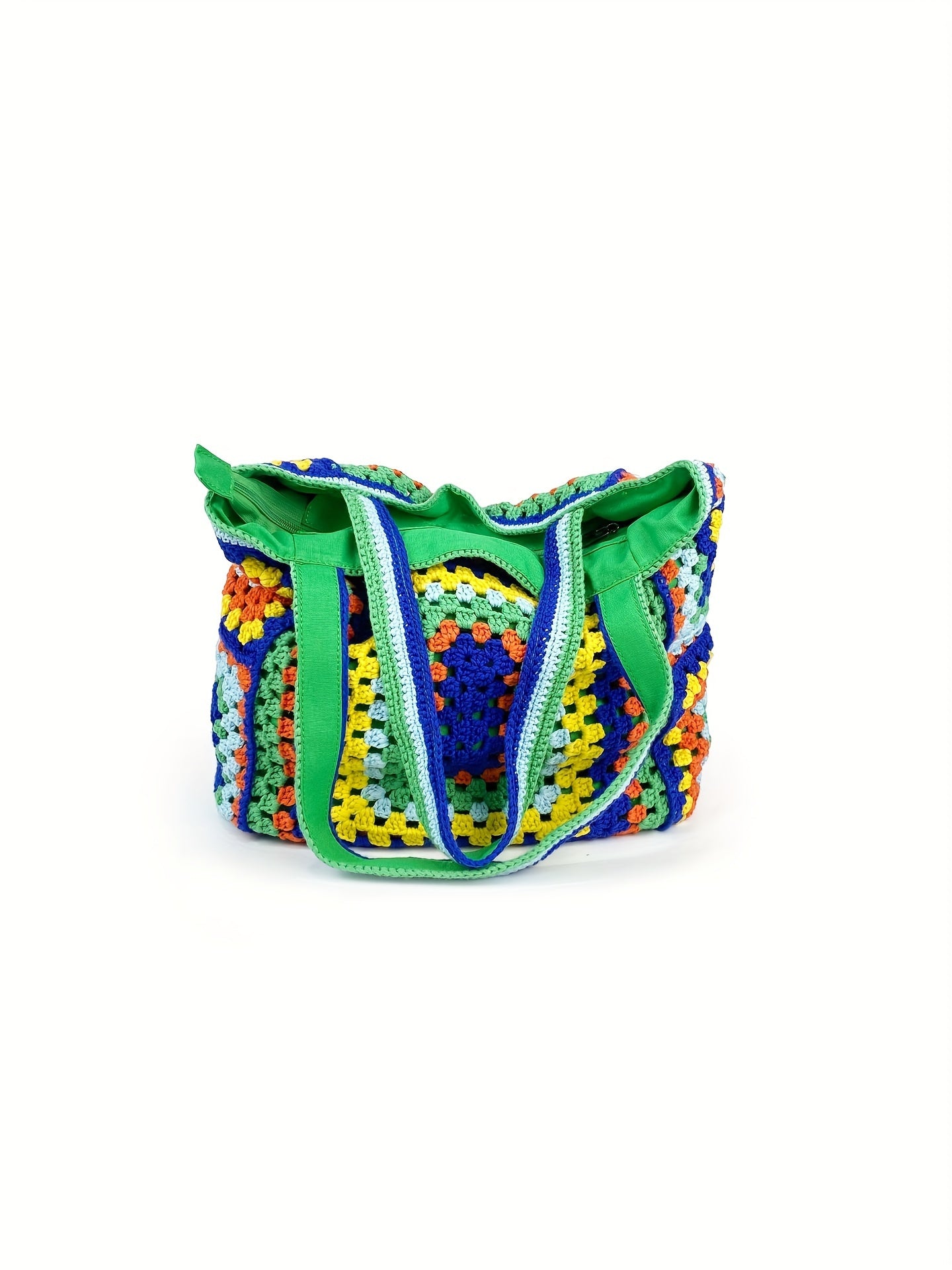 Retro Contrast Boho Tote – Large Capacity Bag for Work, Travel & Everyday Use