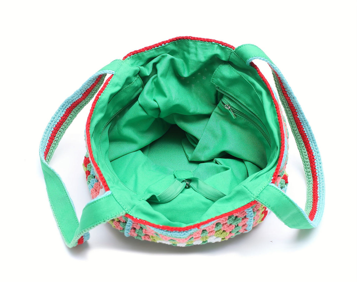 Retro Contrast Boho Tote – Large Capacity Bag for Work, Travel & Everyday Use