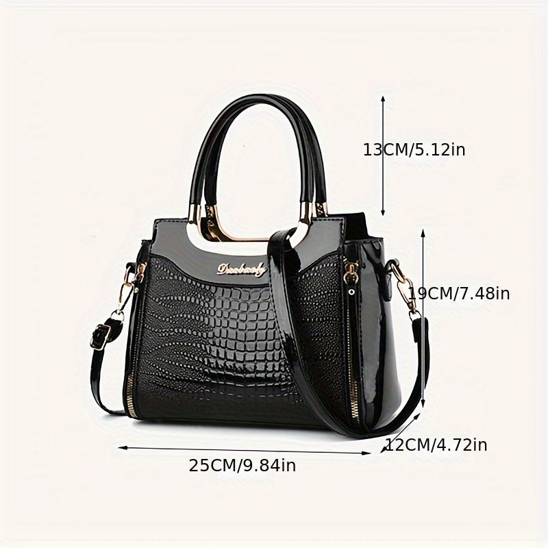 Crocodile Pattern Shoulder Bag – Stylish & Functional Tote for Everyday Use