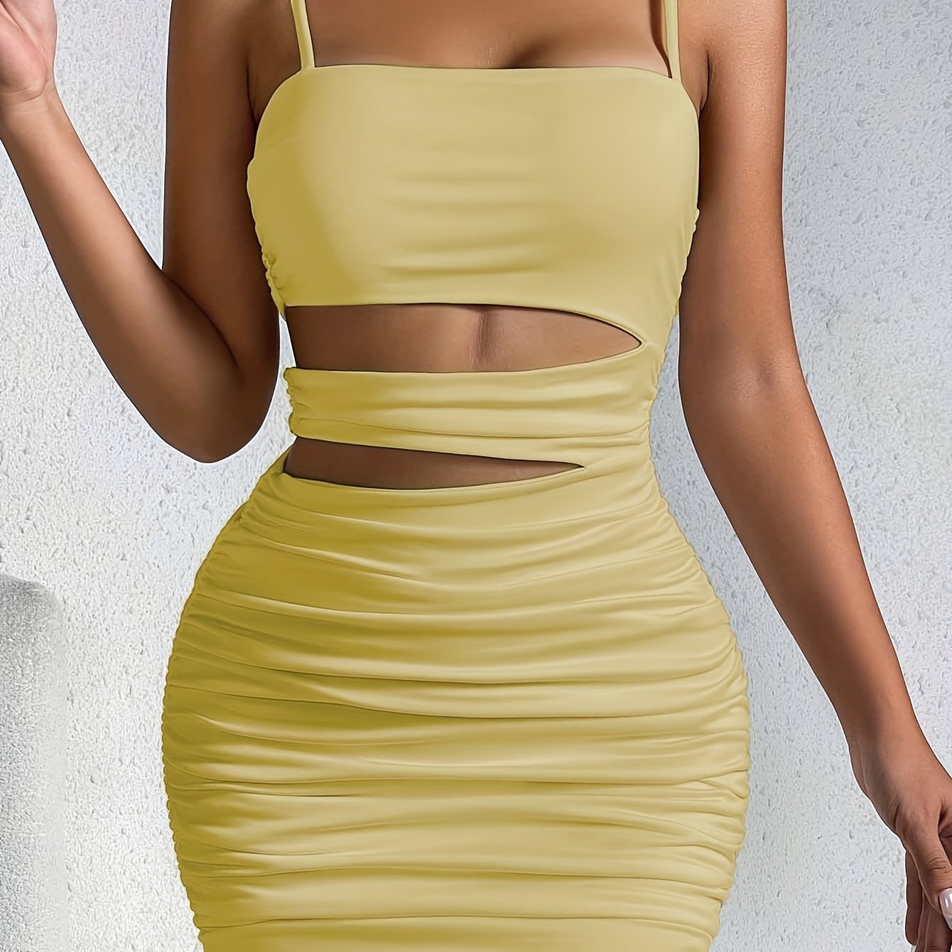 Y2K Solid Hollow Bodycon Cami Dress – Sexy Backless Mini for Spring & Summer