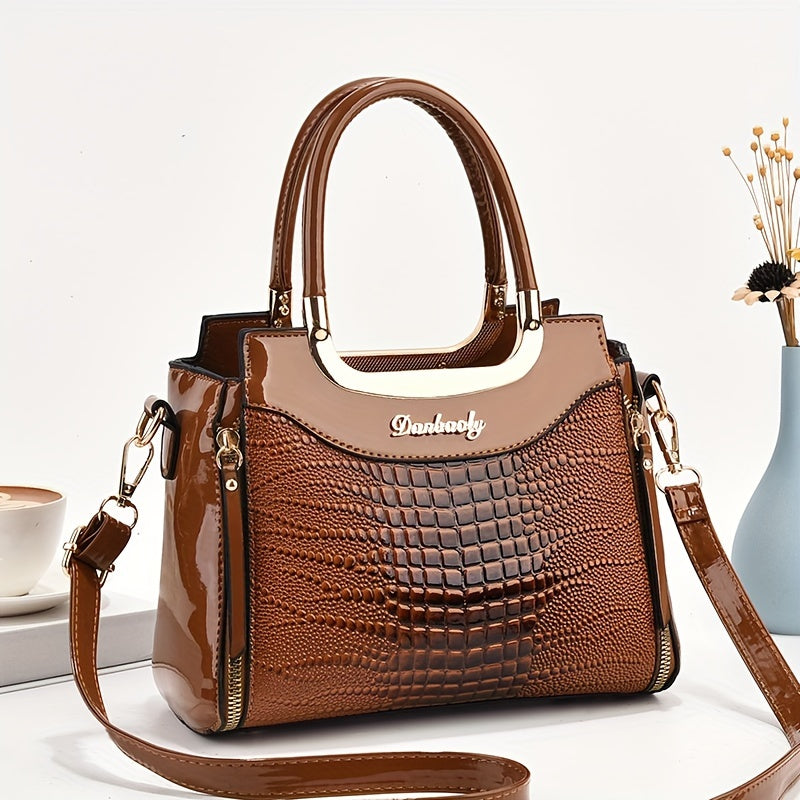Crocodile Pattern Shoulder Bag – Stylish & Functional Tote for Everyday Use