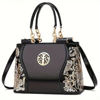Trendy Floral Print Patchwork Shoulder Bag – Casual Commute & Work Tote