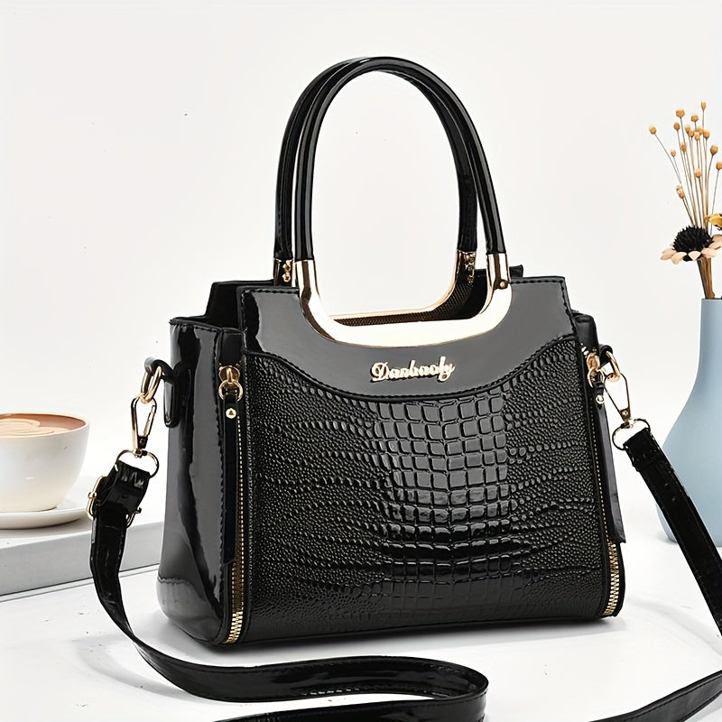 Crocodile Pattern Shoulder Bag – Stylish & Functional Tote for Everyday Use