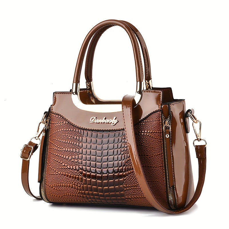 Crocodile Pattern Shoulder Bag – Stylish & Functional Tote for Everyday Use
