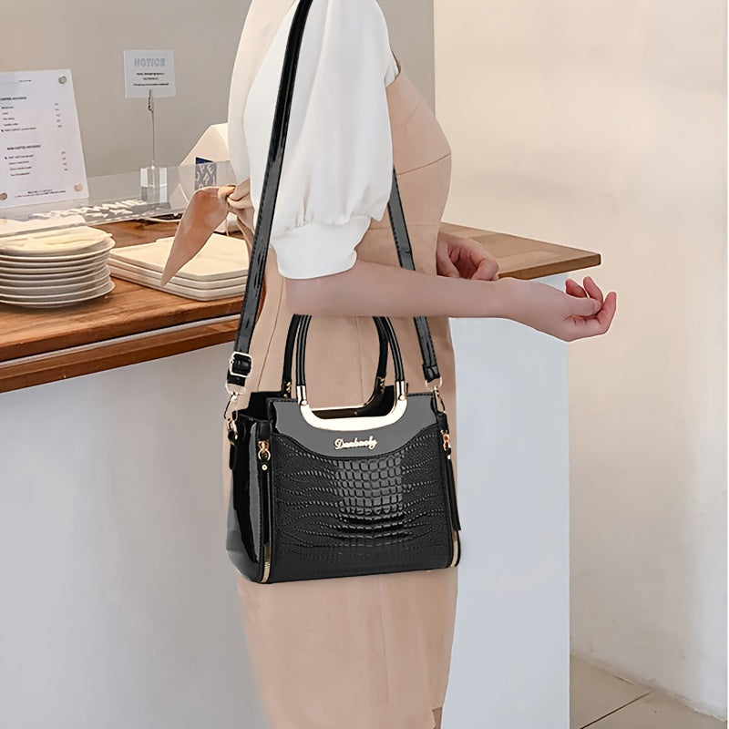 Crocodile Pattern Shoulder Bag – Stylish & Functional Tote for Everyday Use