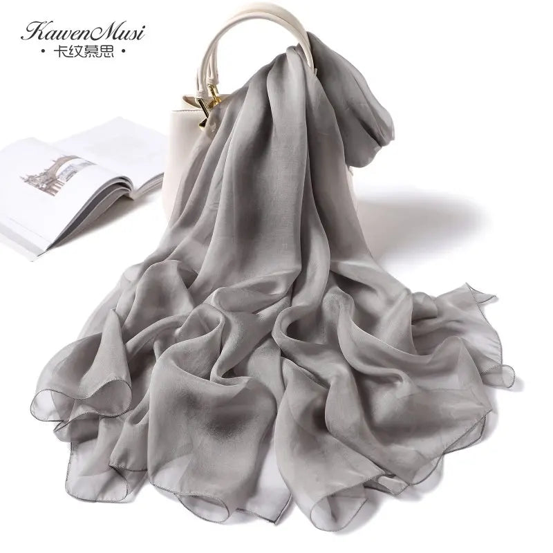 Fimtariah Summer Silk Scarf for Women – Lightweight Long Foulard Femme