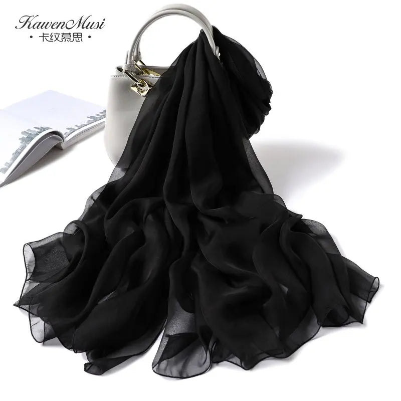 Fimtariah Summer Silk Scarf for Women – Lightweight Long Foulard Femme