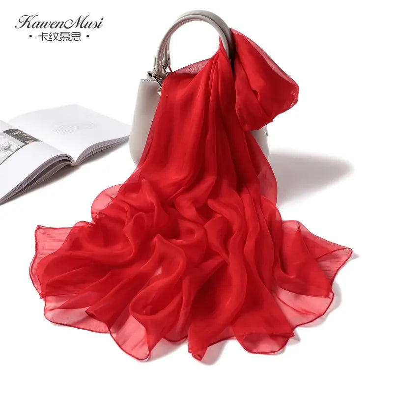 Fimtariah Summer Silk Scarf for Women – Lightweight Long Foulard Femme