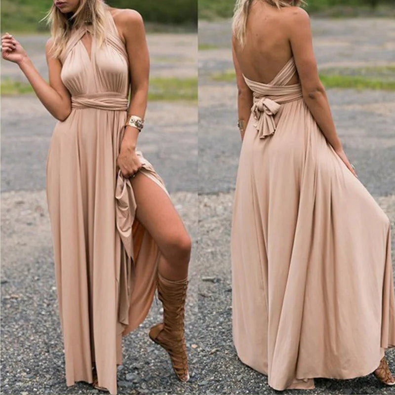 "One Dress, Endless Styles – Convertible Maxi Magic! "