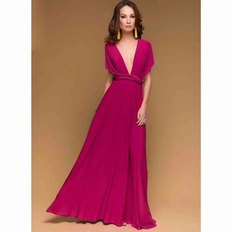 "One Dress, Endless Styles – Convertible Maxi Magic! "