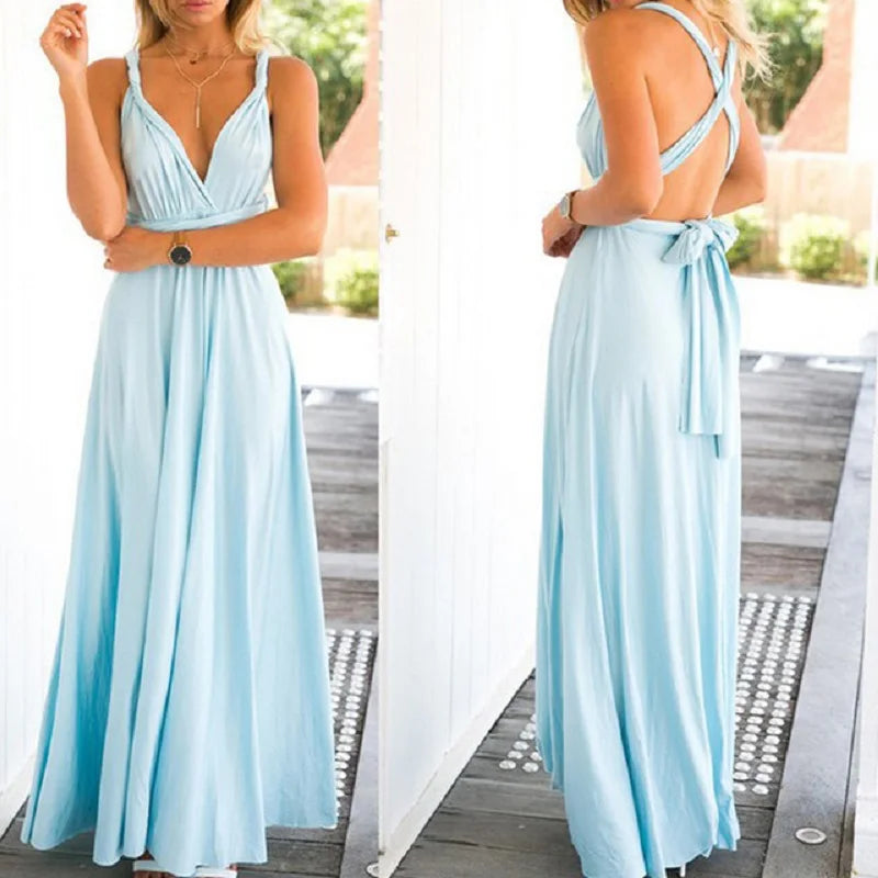 "One Dress, Endless Styles – Convertible Maxi Magic! "