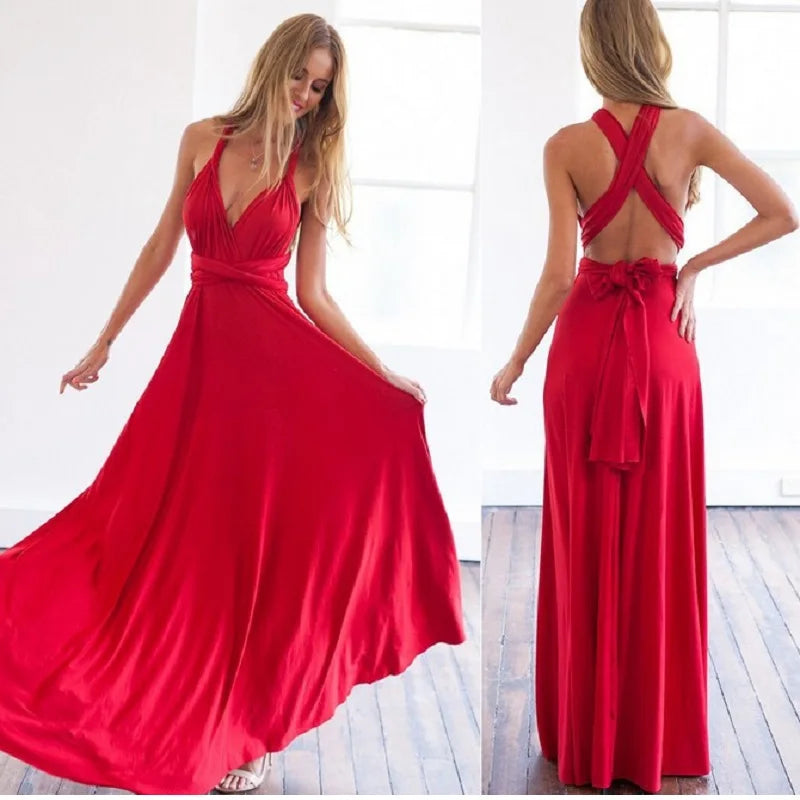 "One Dress, Endless Styles – Convertible Maxi Magic! "