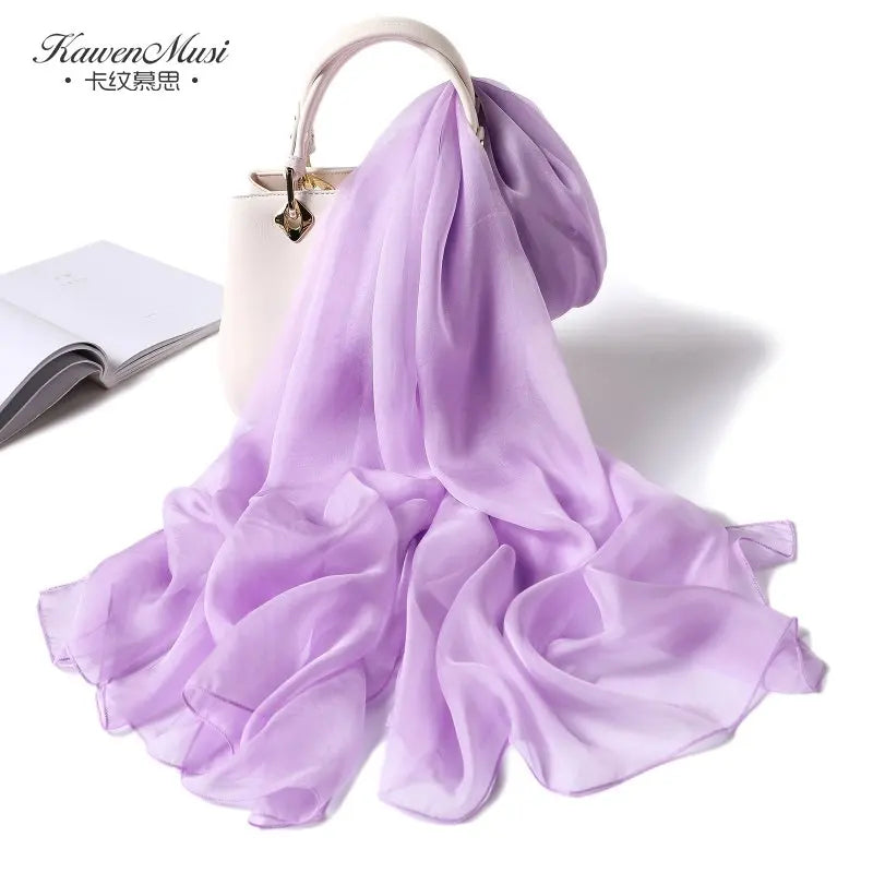 Fimtariah Summer Silk Scarf for Women – Lightweight Long Foulard Femme
