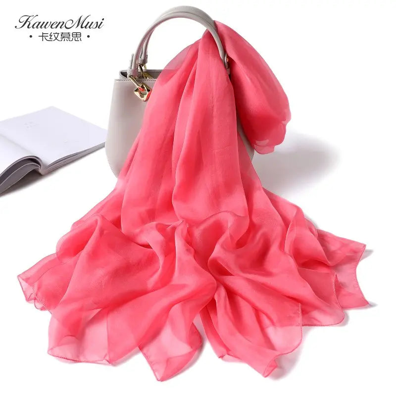 Fimtariah Summer Silk Scarf for Women – Lightweight Long Foulard Femme