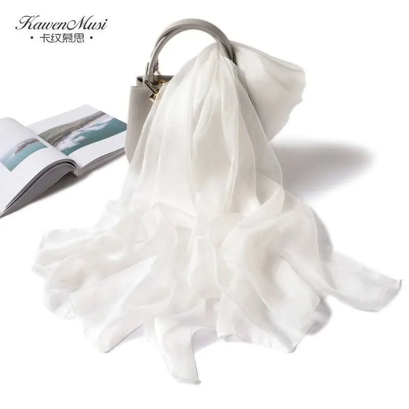 Fimtariah Summer Silk Scarf for Women – Lightweight Long Foulard Femme