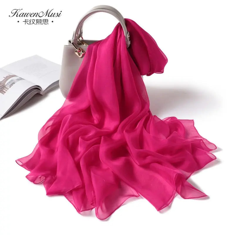 Fimtariah Summer Silk Scarf for Women – Lightweight Long Foulard Femme
