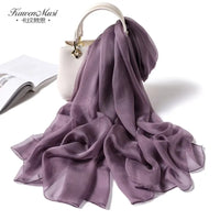 Fimtariah Summer Silk Scarf for Women – Lightweight Long Foulard Femme