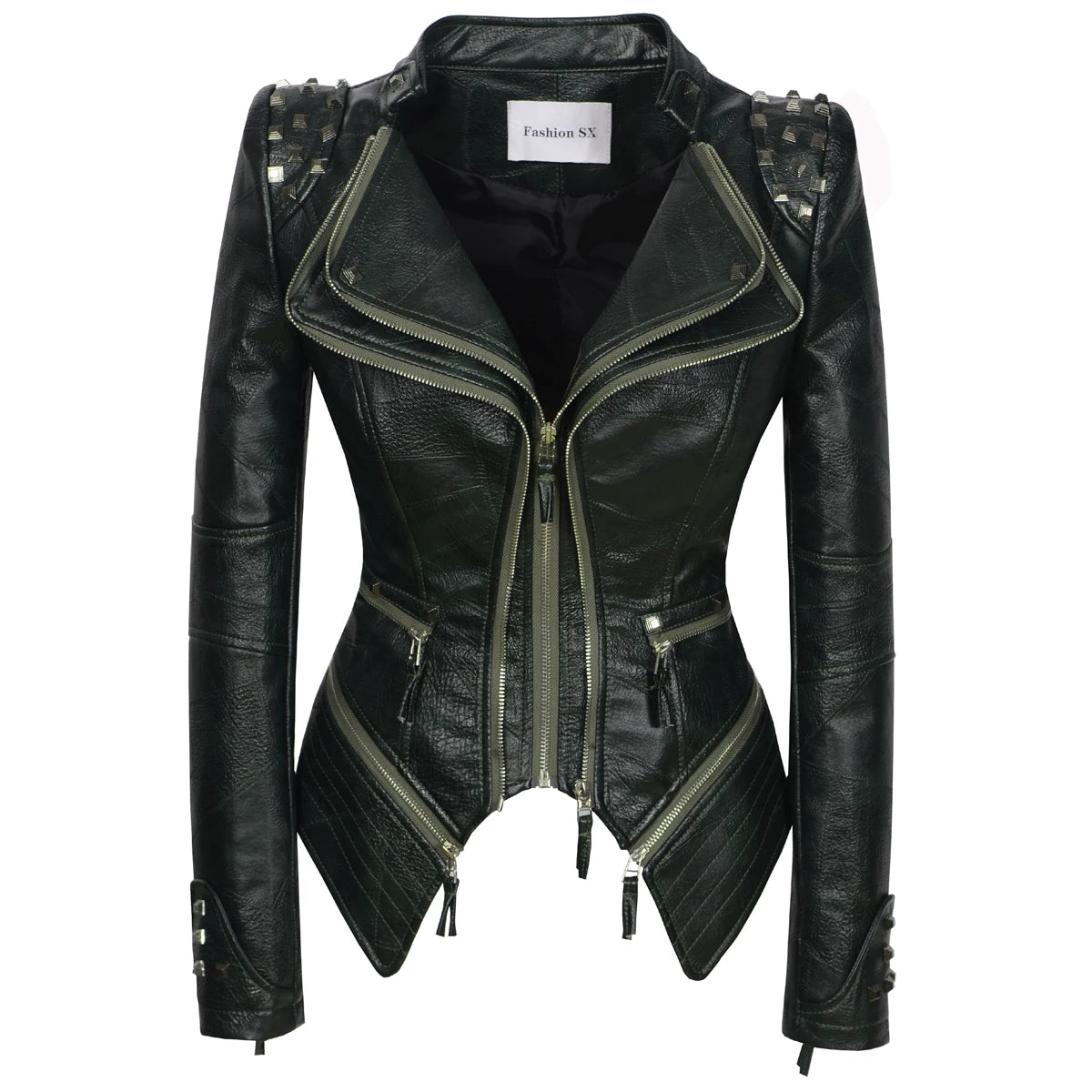 Women's Punk Style Cropped Denim Jacket – SX Rivet Moto Windbreaker
