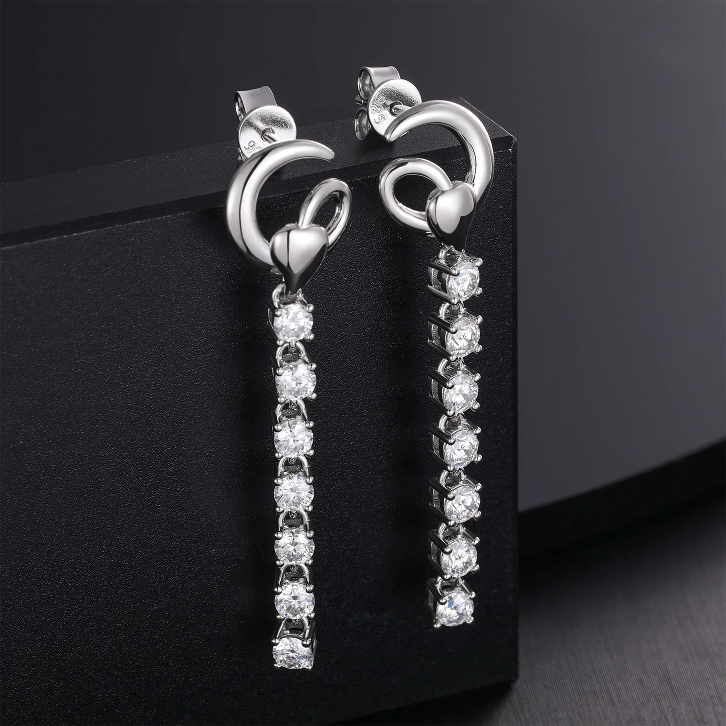 Brilliant Round Moissanite Earrings – Sterling Silver Studs, Dazzling Gift for Him or Her