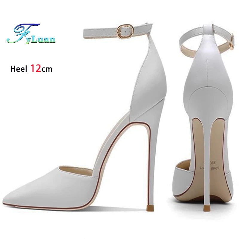 Spring Summer Fashion Sheepskin Heels – Women’s Buckle Strap Sandals (6–12cm)