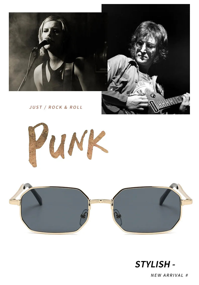 Classic Narrow Metal Sunglasses – Sleek Rectangle Design for Men & Women