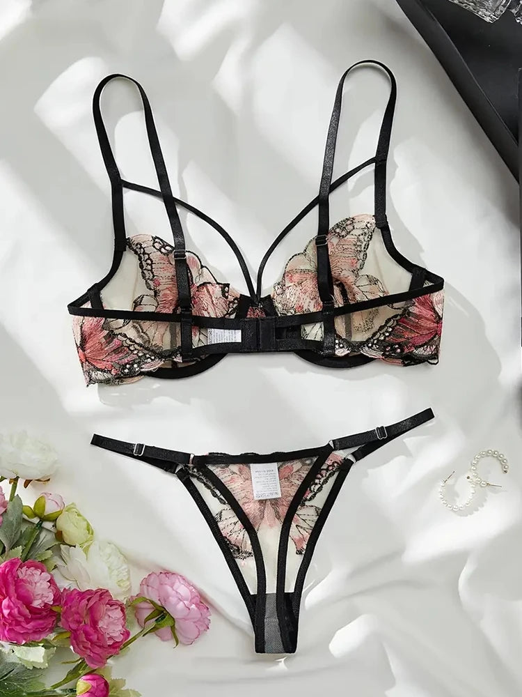 Attractive Embroidery Lingerie Set – Romantic & Sexy Intimate Wear