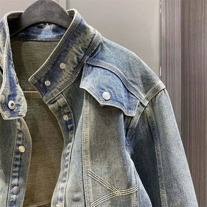 Retro Denim Jacket for Women – Low-Cost 2025 Fashion Outerwear