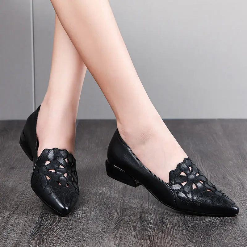 Elegant Hollow Out Mid Heel Pumps – Perfect for Work & Weddings
