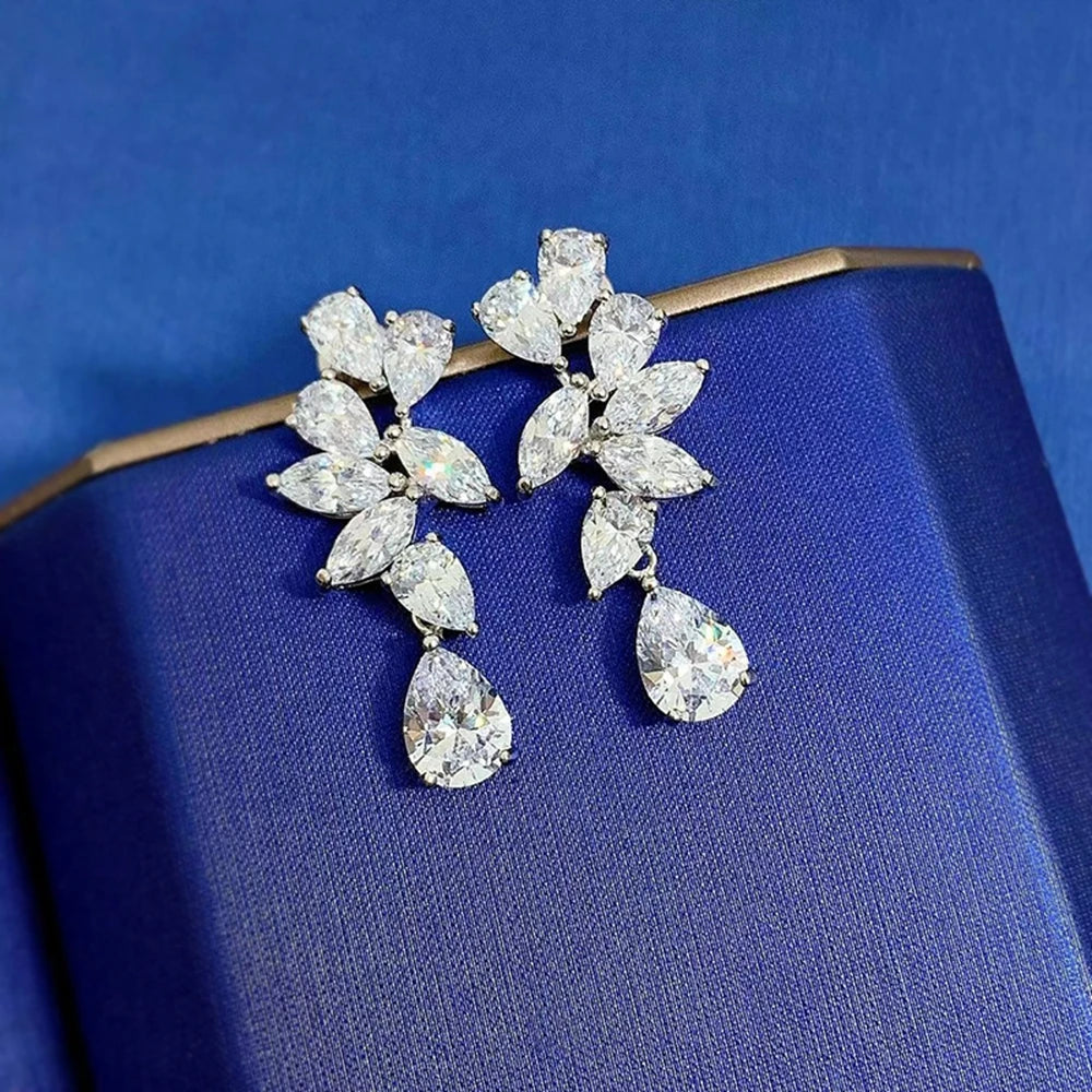 Luxury White Sapphire Drop Earrings – Wedding & Gift Jewelry