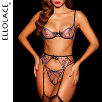Bowknot Beauty: Lace Lingerie Set with Garter & Stockings for Women