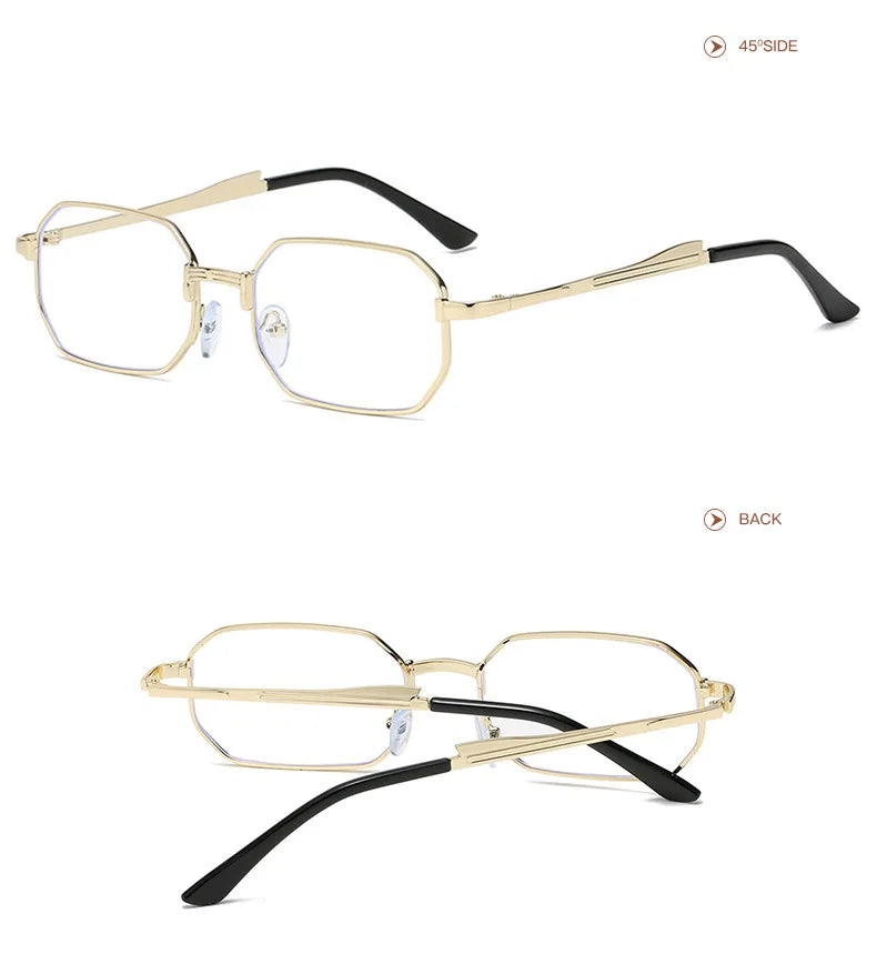 Classic Narrow Metal Sunglasses – Sleek Rectangle Design for Men & Women
