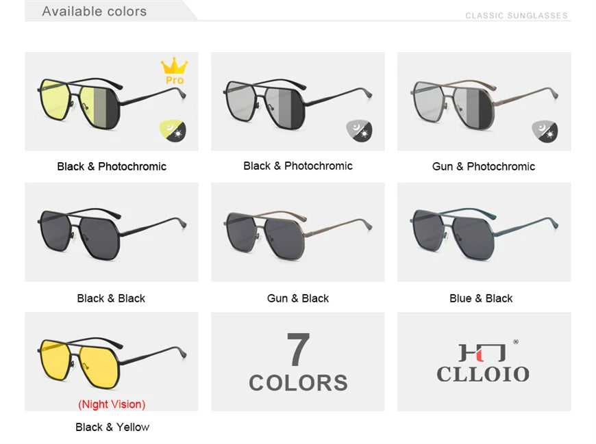 Unisex Aluminum Chameleon Sunglasses – CLLOIO Polarized UV Protection Eyewear