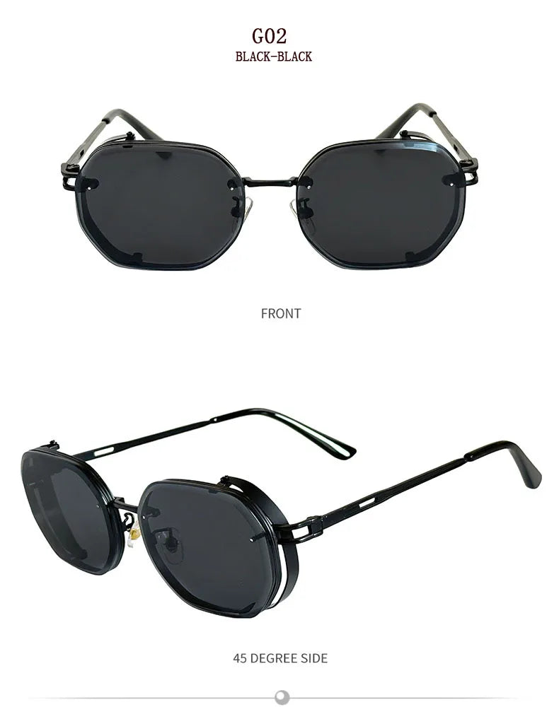 Fashionable Steampunk Sunglasses – Bold Square Frames for a Trendy Look