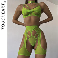 Toucheart Micro Mesh Sexy Bra & Garter Set – Statement Intimates