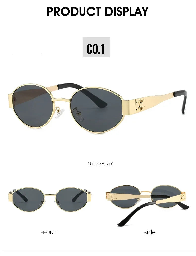 Unisex Fashion Metal Frame Sunglasses – Stylish Designer UV400 Shades