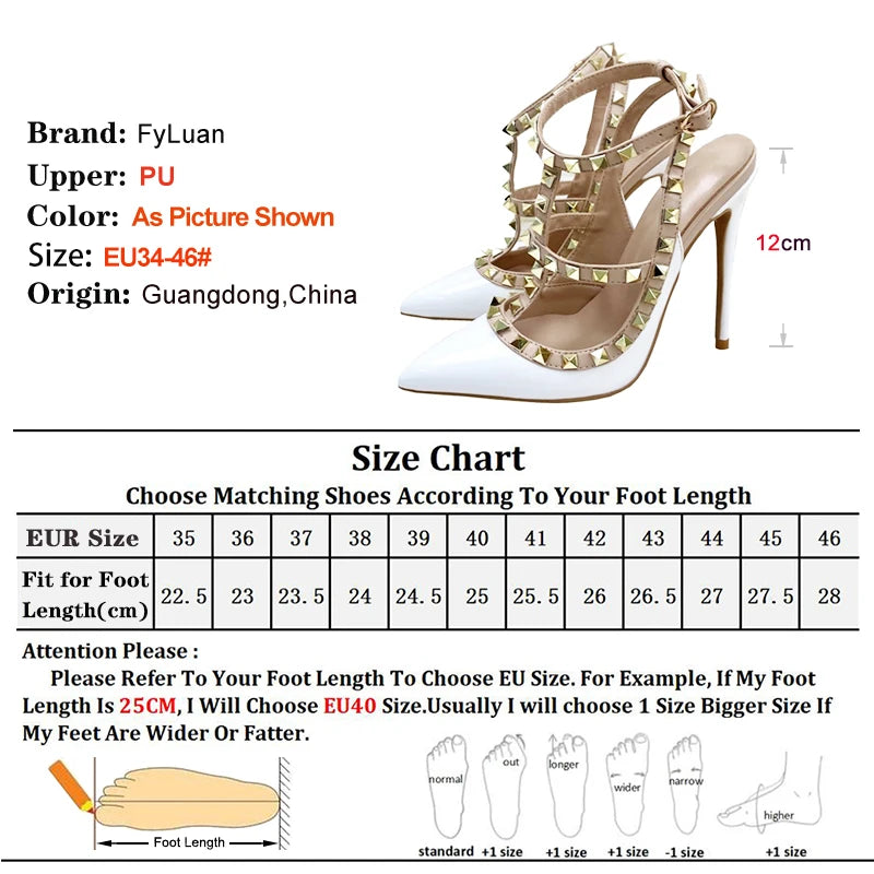 Bold Rivet Stiletto Heels – Summer Party Pumps in 8CM/10CM/12CM