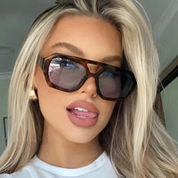 VintEdge Luxe – Square Sunglasses with Double Bridge Design