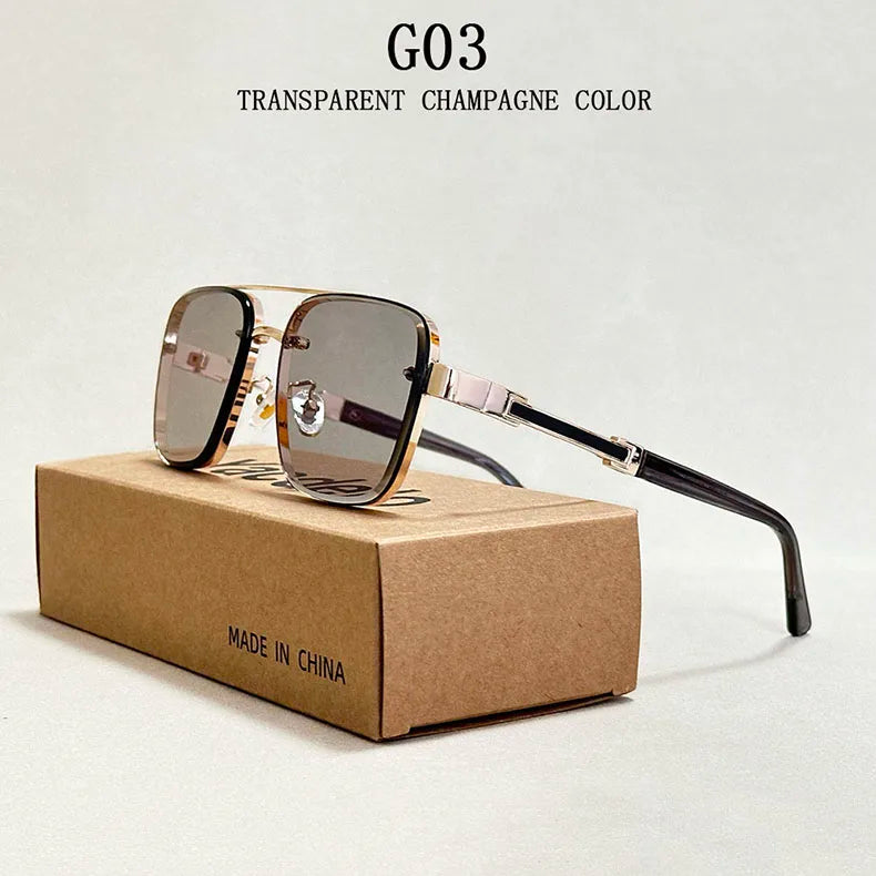 Trendy Vintage Sunglasses – Luxury Square Shades for Men and Women, Zonnebril Style