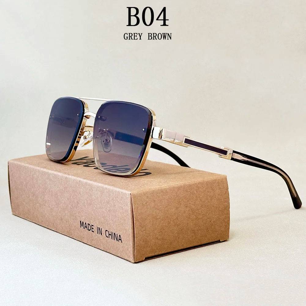 Trendy Vintage Sunglasses – Luxury Square Shades for Men and Women, Zonnebril Style
