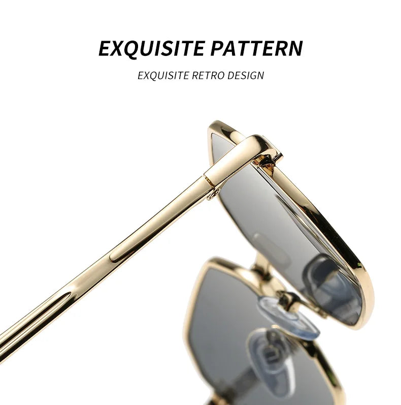 Classic Narrow Metal Sunglasses – Sleek Rectangle Design for Men & Women