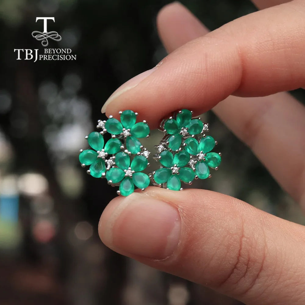 Romantic Bloom – 925 Silver Earrings with Natural Gemstones